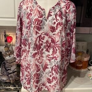 X womens Alfred Dunner casual 3/4 sleeve lined plus size top 18 W